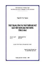 Thực trạng công tác phát triển đội ngũ giáo viên trung học phổ thông tỉnh cà mau 