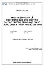 Thực trạng quản lý hoạt động giáo dục giới tính tại các trường trung học cơ sở thuộc quận 4 thành phố hồ chí minh 