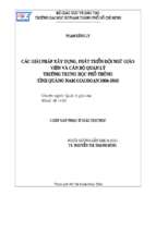 Các giải pháp xây dựng, phát triển đội ngũ giáo viên và cán bộ quản lý trường thpt tỉnh quảng nam giai đoạn 2006 2010 