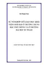 Sự nối khớp giữa dạy học khái niệm giới hạn ở trường trung học phổ thông và ở trường đại học sư phạm 