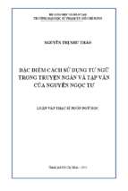 đặc điểm cách sử dụng từ ngữ trong truyện ngắn và tạp văn của nguyễn ngọc tư 