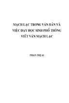 Mạch lạc trong văn bản và việc dạy học sinh ở nhà trường phổ thông viết văn mạch lạc 