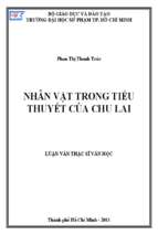 Nhân vật trong tiểu thuyết của chu lai 