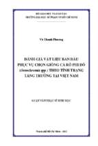 đánh giá vật liệu ban đầu phục vụ chọn giống cá rô phi đỏ (oreochromis spp.) theo tính trạng tăng trưởng tại việt nam 