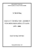 Giao lưu văn hóa việt   khmer ở vùng đồng bằng sông cửu long (1975   2000) 