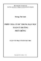 Phép chia có dư trong dạy học toán ở trường phổ thông 