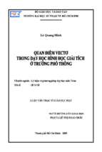 Quan điểm vectơ trong dạy học hình học giải tích ở trường phổ thông 