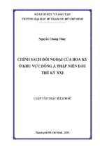 Chính sách đối ngoại của hoa kỳ ở khu vực đông á thập niên đầu thế kỷ xxi 