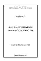 Khai thác tính bất ngờ trong tư vấn thông tin  