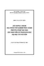 Xây dựng e   book học phần thí nghiệm thực hành phương pháp dạy học cho sinh viên sư phạm hóa học đại học tây nguyên 