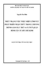 Thực trạng việc thực hiện lĩnh vực phát triển nhận thức trong chương trình giáo dục trẻ 5 6 tuổi ở quận bình tân tp. hcm 