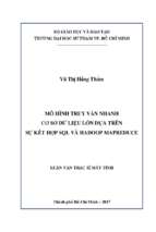 Mô hình truy vấn nhanh cơ sở dữ liệu lớn dựa trên sự kết hợp sql và hadoop mapreduce  