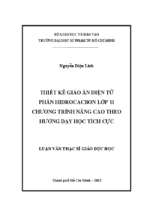 Thiết kế giáo án điện tử phần hiđrocacbon lớp 11 chương trình nâng cao theo hướng dạy học tích cực 