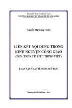 Liên kết nội dung trong kinh nguyện công giáo (dựa trên cứ liệu tiếng việt) 