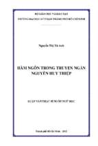 Hàm ngôn trong truyện ngắn nguyễn huy thiệp 