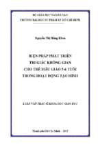 Biện pháp phát triển tri giác không gian cho trẻ mẫu giáo 5   6 tuổi trong hoạt động tạo hình  