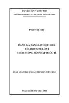 đánh giá năng lực đọc hiểu của học sinh lớp 4 theo hướng hội nhập quốc tế 