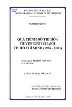 Quá trình đô thị hóa huyện bình chánh tp. hồ chí minh (1986   2003) 