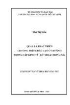 Quản lý phát triển chương trình đào tạo ở trường trung cấp kinh tế   kỹ thuật đồng nai 