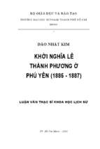 Khởi nghĩa lê thành phương ở phú yên (1885 1887) 