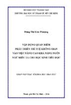 Vận dụng quan điểm phát triển trí tuệ không gian vào việc nâng cao khả năng ngôn ngữ miêu tả cho học sinh tiểu học 