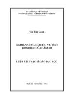 Nghiên cứu didactic về tính đơn điệu của hàm số 