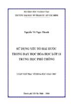 Sử dụng yếu tố hài hước trong dạy học hóa học lớp 11 trung học phổ thông 