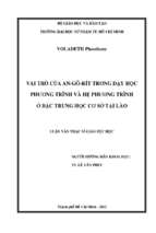 Vai trò của an gô rít trong dạy học phương trình và hệ phương trình ở bậc trung học cơ sở tại lào 