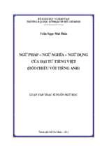 Ngữ pháp   ngữ nghĩa   ngữ dụng của đại từ tiếng việt (so sánh với thành ngữ tiếng anh) 