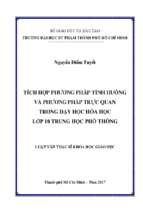 Tích hợp phương pháp tình huống và phương pháp trực quan trong dạy học hóa học lớp 10 trung học phổ thông 