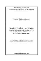 Nghiên cứu về hệ trục tọa độ trong dạy học toán và vật lý ở trường trung học 