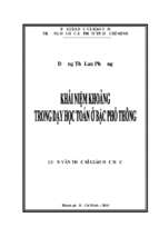 Khái niệm khoảng trong dạy học toán ở bậc phổ thông 