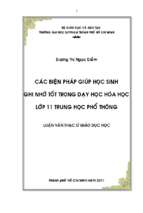 Các biện pháp giúp học sinh ghi nhớ tốt trong dạy học hóa học lớp 11 trung học phổ thông 