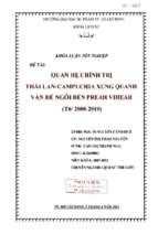 Quan hệ chính trị thái lan   campuchia xung quanh vấn đề ngôi đền preah vihear (t62008   2010) 