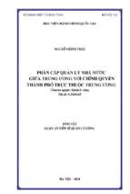 Phân cấp quản lý nhà nước giữa trung ương với chính quyền địa phương tt