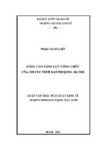 Nâng cao năng lực công chức của chi cục thuế đan phượng, hà nội  