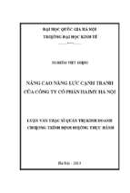 Nâng cao năng lực cạnh tranh của công ty cổ phần haimy hà nội    