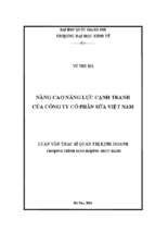 Nâng cao năng lực cạnh tranh của công ty cổ phần sữa việt nam    