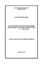 Lợi ích kinh tế trong doanh nghiệp liên doanh có vốn đầu tư nước ngoài ở việt nam  
