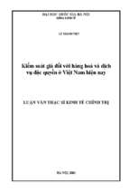 Kiểm soát giá đối với hàng hoá và dịch vụ độc quyền ở việt nam hiện nay   