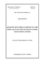 Giải quyết hồ sơ theo cơ chế một cửa liên thông tại ubnd quận tân bình, thành phố hồ chí minh