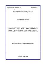 Năng lực cán bộ ủy ban nhân đân cấp xã, huyện bát xát, tỉnh lào cai