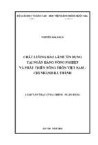 Chất lượng bảo lãnh tín dụng tại ngân hàng nông nghiệp và phát triển nông thôn việt nam   chi nhánh hà thành