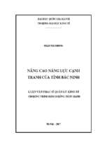 Nâng cao năng lực cạnh tranh của tỉnh bắc ninh   