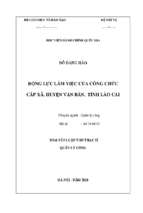 động lực làm việc của công chức cấp xã, huyện văn bàn, tỉnh lào cai