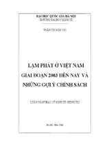 Lạm phát ở việt nam giai đoạn 2003 đến nay và những gợi ý chính sách  