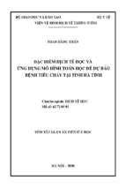 đặc điểm dịch tễ học và ứng dụng mô hình toán học để dự báo bệnh tiêu chảy tại tỉnh hà tĩnh tt