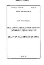 Phân cấp quản lý ngân sách nhà nước trên địa bàn thành phố hà nội