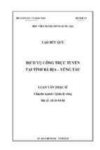 Dịch vụ công trực tuyến tại tỉnh bà rịa   vũng tàu