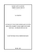 Lợi nhuận từ hoạt động kinh doanh tại ngân hàng nông nghiệp và phát triển nông thôn việt nam   chi nhánh đông hà nộ.